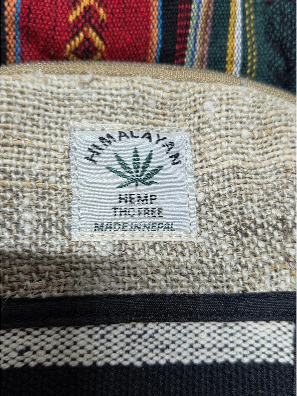 Himalayan Hemp Backpack Made in Nepal with Colorful Pattern